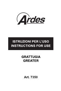 Manuale Ardes AR7350 Grattugia formaggio