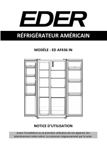 Mode d’emploi Eder ED AF436 IN Réfrigérateur combiné