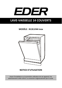 Mode d’emploi Eder N13LVI44 Lave-vaisselle