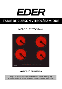 Mode d’emploi Eder Q17TCV30 Table de cuisson