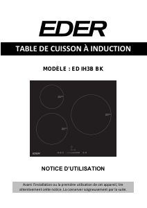 Mode d’emploi Eder ED IH3B BK Table de cuisson