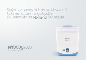 Kullanım kılavuzu Homend Mybaby 1003 Sterilizatör