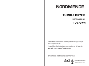 Handleiding Nordmende TDV70WH Wasdroger