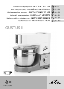 Manual Eta Gustus Maximus II. 1128 90030 Stand Mixer