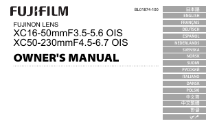 Manual de uso Fujifilm Fujinon XC16-50mmF3.5-5.6 OIS Objetivo