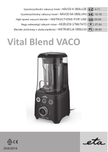 Instrukcja Eta Vital Blend Vaco 4100 90000 Blender