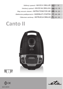 Manual Eta Canto II 1492 90020 Vacuum Cleaner