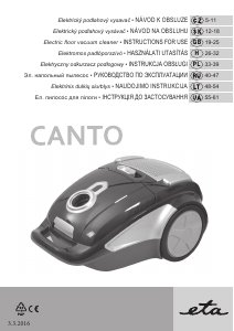 Manual Eta Canto 1481 90000 Vacuum Cleaner