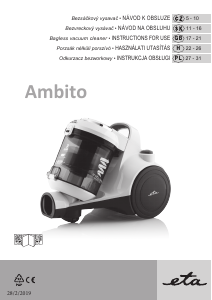 Instrukcja Eta Ambito 0516 90000 Odkurzacz