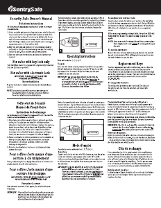 Manual SentrySafe X105P Safe