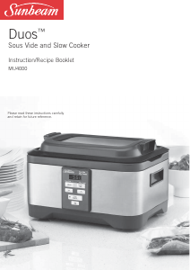 Manual Sunbeam MU4000 Multi Cooker