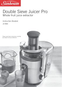 Manual Sunbeam JE7800 Juicer