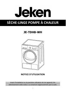 Mode d’emploi Jeken JE-TDH8-WH Sèche-linge