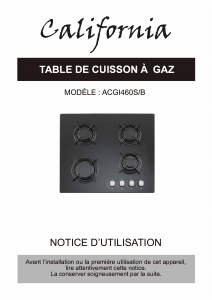 Mode d’emploi California ACGI460S Table de cuisson