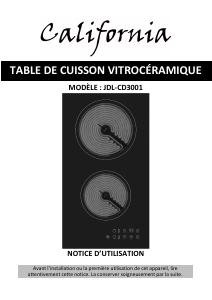 Mode d’emploi California JDL-CD3001 Table de cuisson