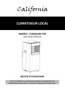 Mode d’emploi California CLIMA019D-7KR Climatiseur