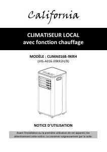 Mode d’emploi California CLIMA016B-9KRH Climatiseur