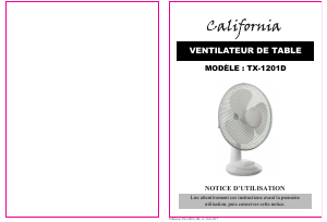 Mode d’emploi California TX-1201D Ventilateur