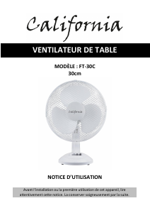 Mode d’emploi California FT-30C Ventilateur