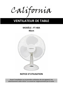 Mode d’emploi California FT-40A Ventilateur