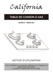 Mode d’emploi California MGBG-604 Table de cuisson