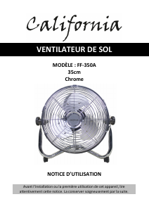 Mode d’emploi California FF-350A Ventilateur