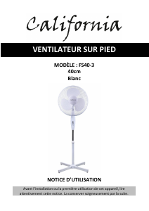 Mode d’emploi California FS40-3 Ventilateur