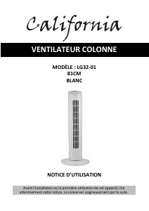 Mode d’emploi California LG32-01 Ventilateur