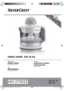 Manual SilverCrest SZP 25 B2 Citrus Juicer