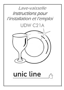 Mode d’emploi Unic Line UDWC21A Lave-vaisselle