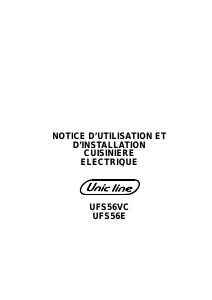 Mode d’emploi Unic Line UFS56E Cuisinière