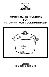 Manual Zojirushi NHS-06 Rice Cooker