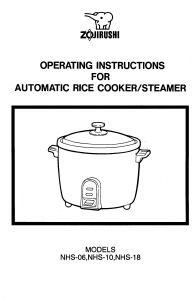 Manual Zojirushi NHS-18 Rice Cooker