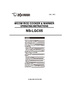 Manual Zojirushi NS-LGC05 Rice Cooker