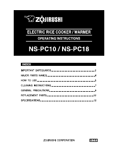 Manual Zojirushi NS-PC10 Rice Cooker