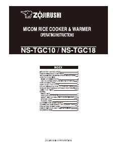 Manual Zojirushi NS-TGC10 Rice Cooker