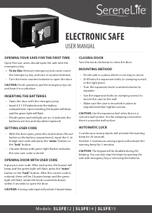 Manual SereneLife SLSFE14 Safe