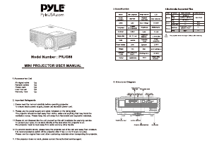 Manual Pyle PRJG88 Projector