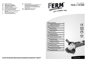 Руководство FERM AGM1016 Углошлифовальная машина