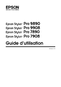 Mode d’emploi Epson Stylus Pro 7890 Imprimante