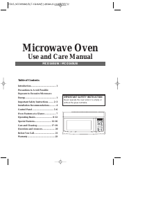 Manual Magic Chef MCO165UB Microwave