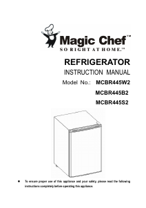 Manual Magic Chef MCBR445S2 Refrigerator