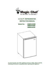 Manual Magic Chef HMBR445WE Refrigerator