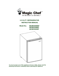 Manual Magic Chef MCBR350WEF Refrigerator