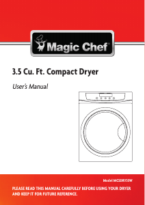 Manual Magic Chef MCSDRY35W Dryer