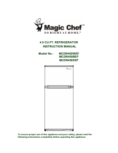 Handleiding Magic Chef MCDR450SEF Koel-vries combinatie