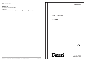 Manual FERM TSM4002 Table Saw
