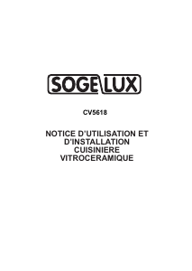 Mode d’emploi Sogelux CV5618 Cuisinière