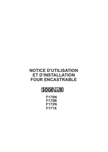 Mode d’emploi Sogelux F170N Four