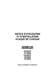 Mode d’emploi Sogelux PC408N Table de cuisson